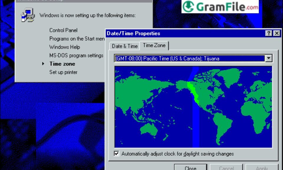 Install Windows 95 Step 2 Set Time and Date