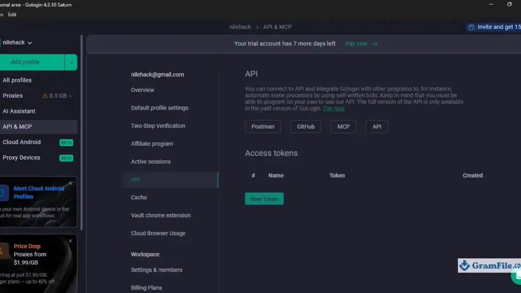 GoLogin Automation and API access