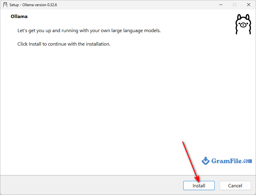 2. Click Install Ollama Installation
