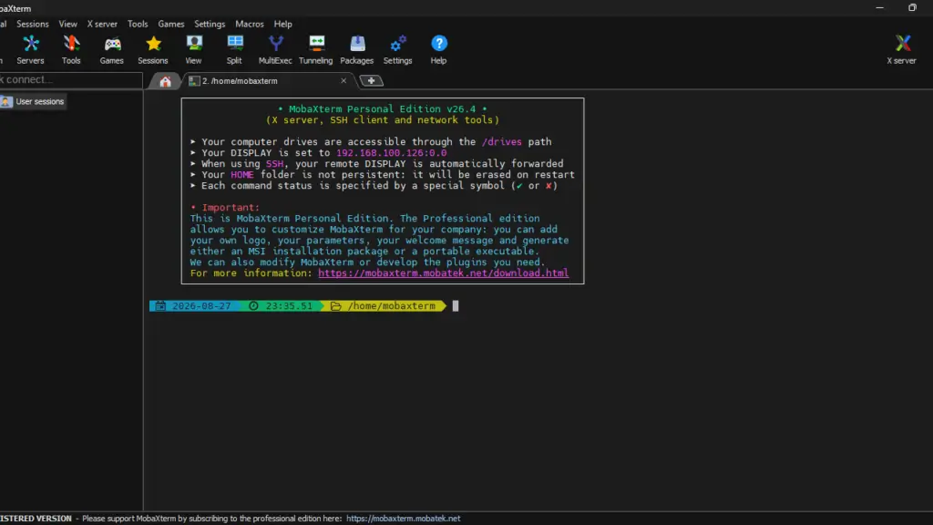 MobaXterm SSH client