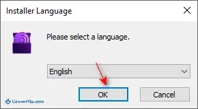Choose Installer Language Click Ok