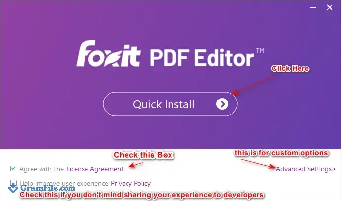 Click Quick Install