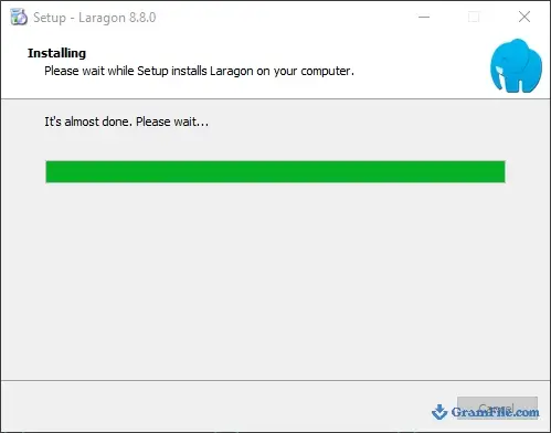 Laragon installation progress bar