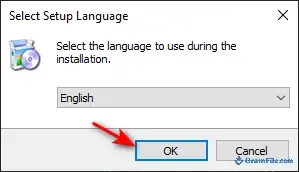 Laragon setup window asking to select the setup language