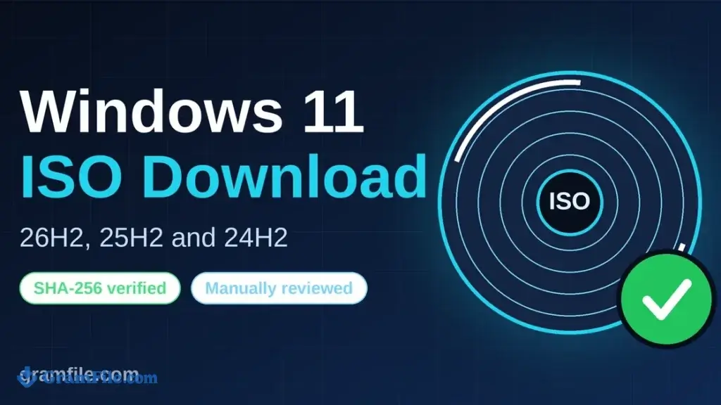 Windows 11 ISO download for 26H2, 25H2 and 24H2, SHA-256 verified